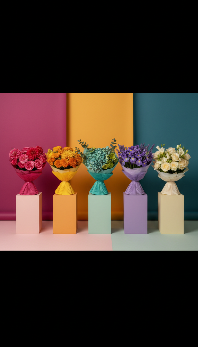 Signature arrangement with oversized blooms