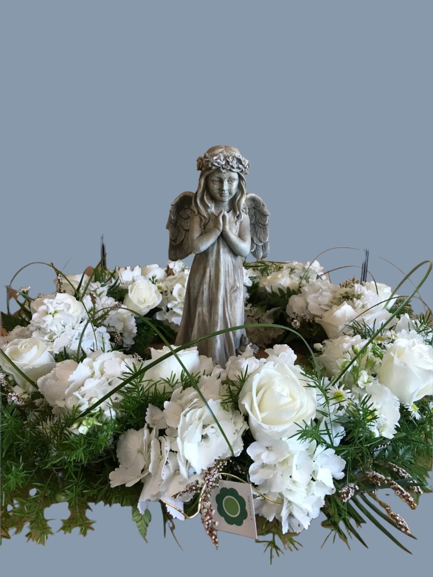 Heavenly Tribute Sympathy Arrangement with Angel Keepsake