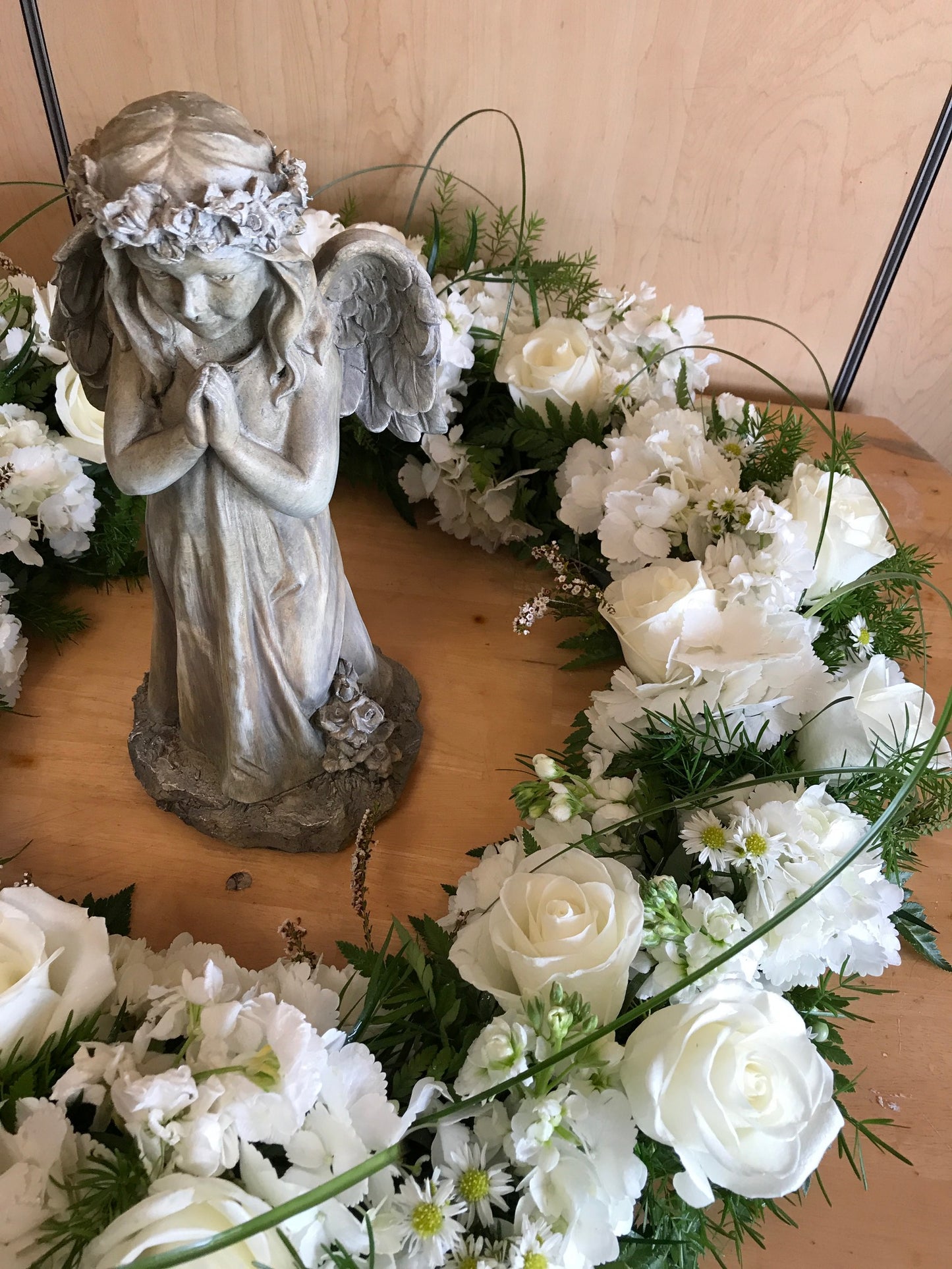 Heavenly Tribute Sympathy Arrangement with Angel Keepsake