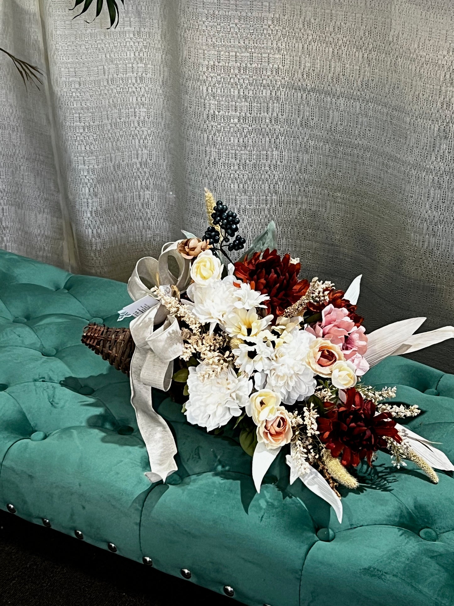 Autumn Abundance Cornucopia - Faux Flowers