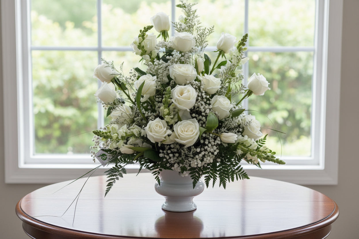 White sympathy traditional arrangement
