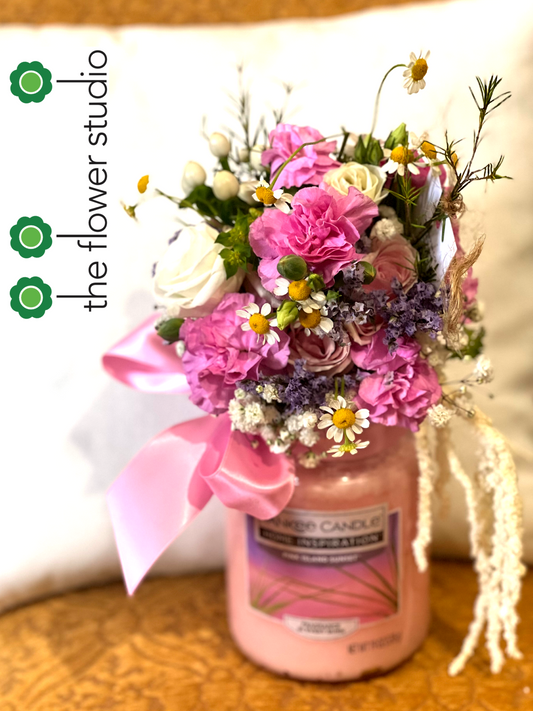 Wick and Bloom - Candle and Flowers