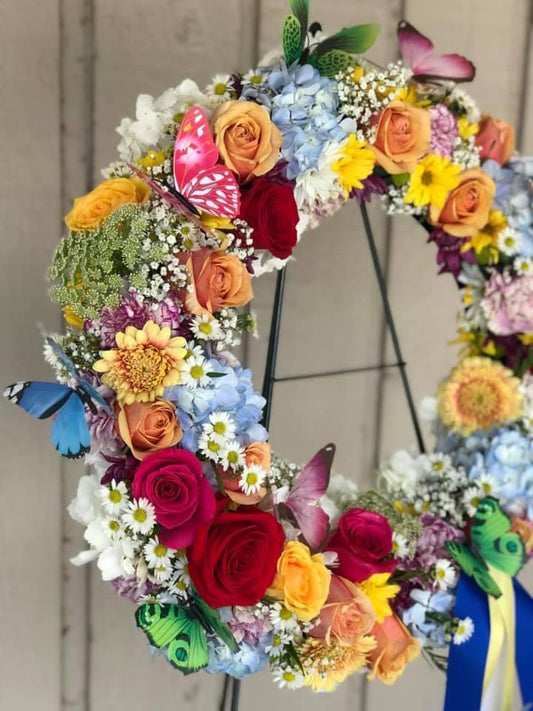 Butterfly Stand Wreath Tribute