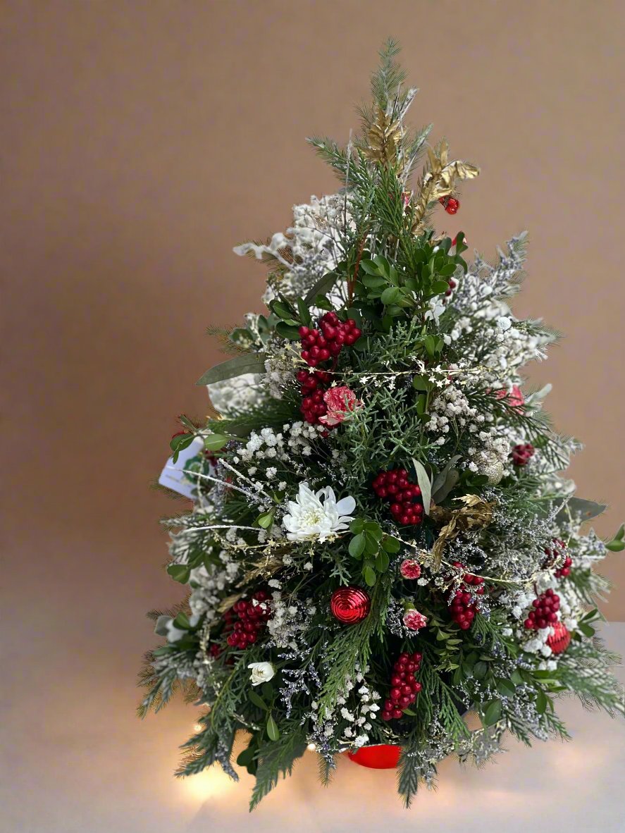 Tabletop Holiday Tree by The Flower Studio Oxford