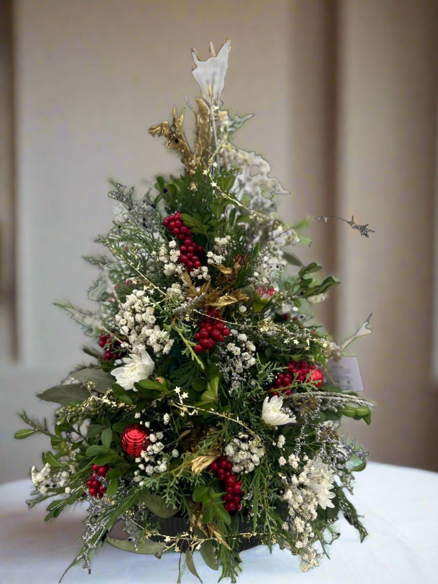 Tabletop Holiday Tree by The Flower Studio Oxford
