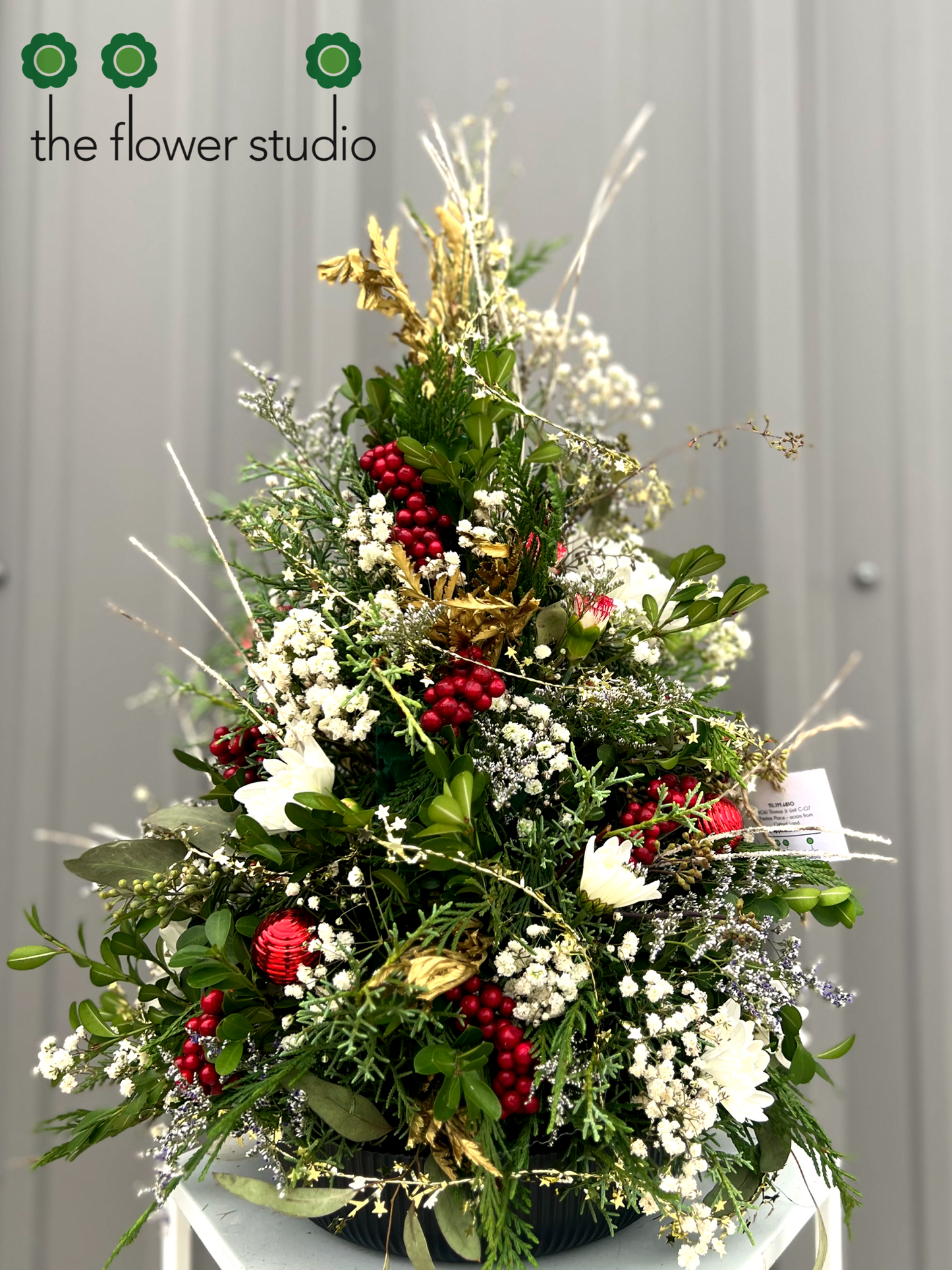 Tabletop Holiday Tree by The Flower Studio Oxford